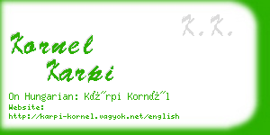 kornel karpi business card